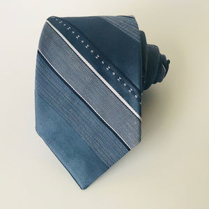 Lilly Dache Vintage Blue and Gray Stripes Tie